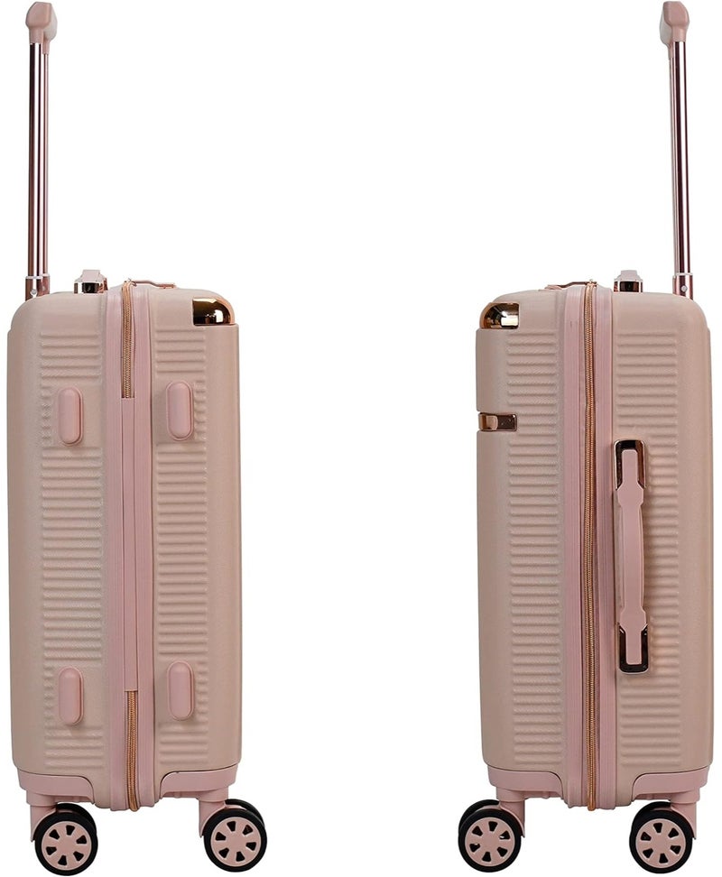 SENATOR Hard Case Carry On Luggage Trolley For Unisex ABS Lightweight 4 Double Wheeled Suitcase With Built In TSA Type Lock A5123 Milk Pink - Image 3